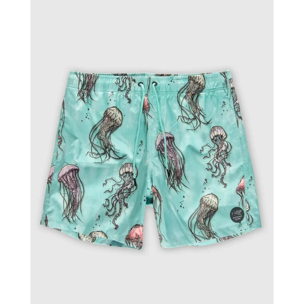 PSYCHO TUNA‎ Psycho Jellyfish Drawstring SWIM BOARD SHORTS Mens Size S. NWT